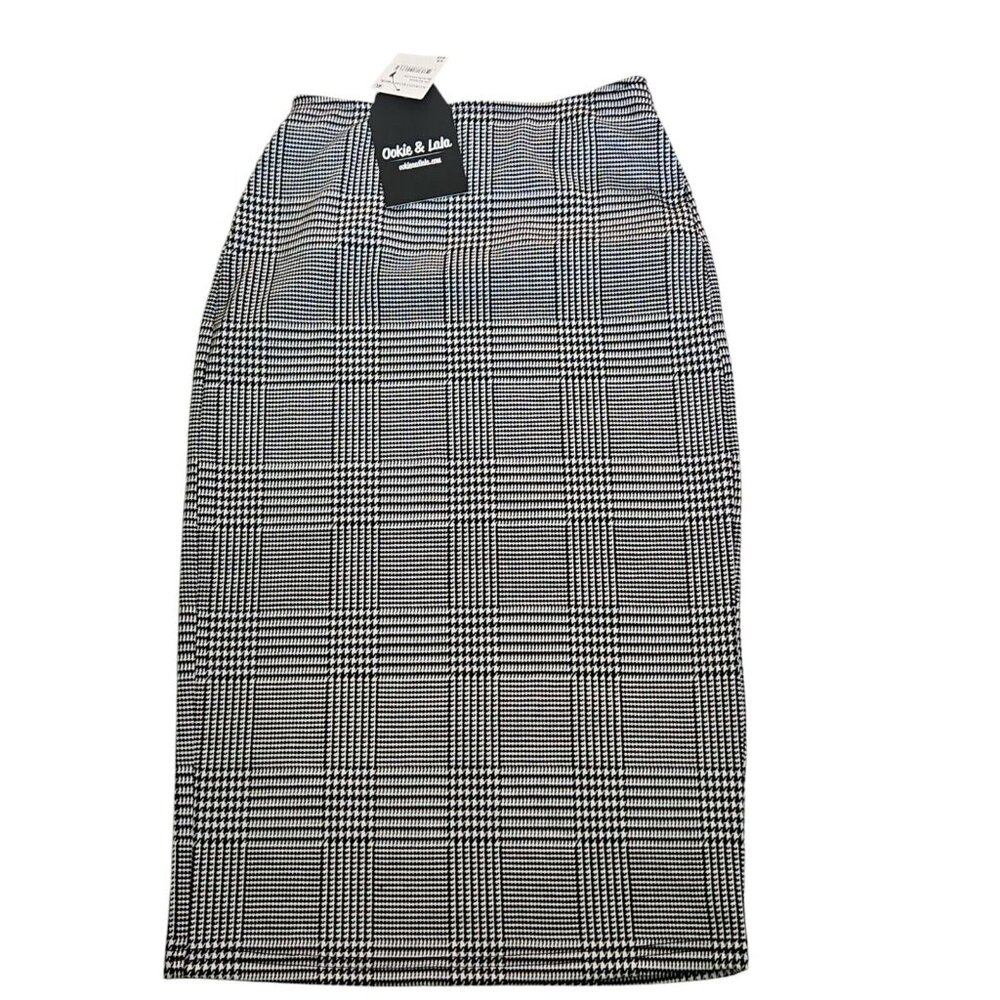Ookie & Lala Nordstrom Women XS Plaid Pencil Skirt Elastic Waist Pull On  NEW